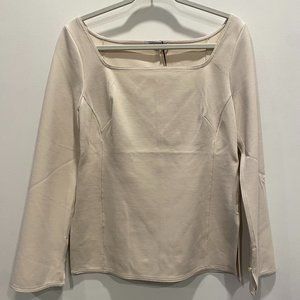 BRAND NEW, MM. LAFLEUR The Jace Top - Washable Ponte, Color Pearl, Size M